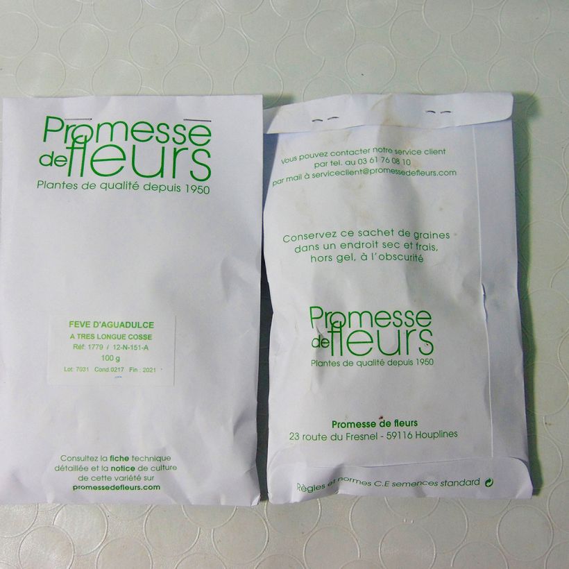Example of Fève Aguadulce très longue cosse le sachet de +/- 50 graines environ (minimum 100g) as you get