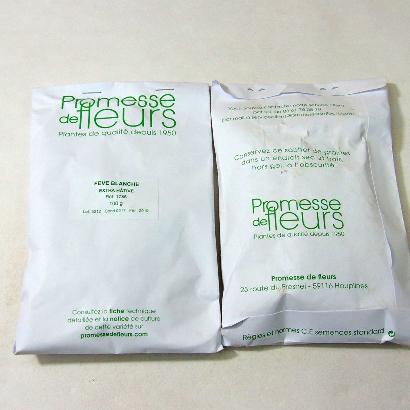 Example of Fève Blanche extra hâtive le sachet de +/- 50 graines environ (minimum 100g) as you get