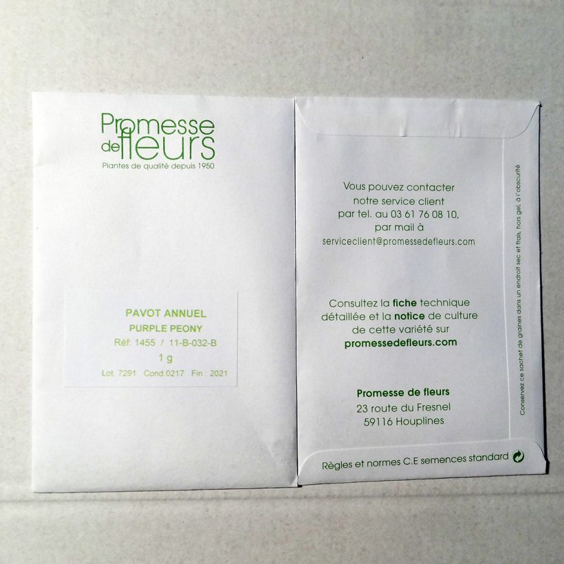 Example of Graines de Pavot annuel Purple Peony - Papaver somniferum  le sachet de +/- 2550 graines environ (minimum 1g) as you get