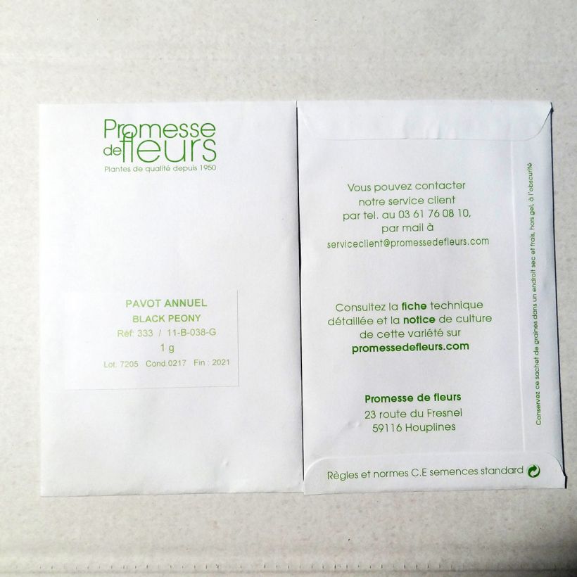 Example of Graines de Pavot annuel Black Peony - Papaver somniferum le sachet de +/- 2550 graines environ (minimum 1g) as you get