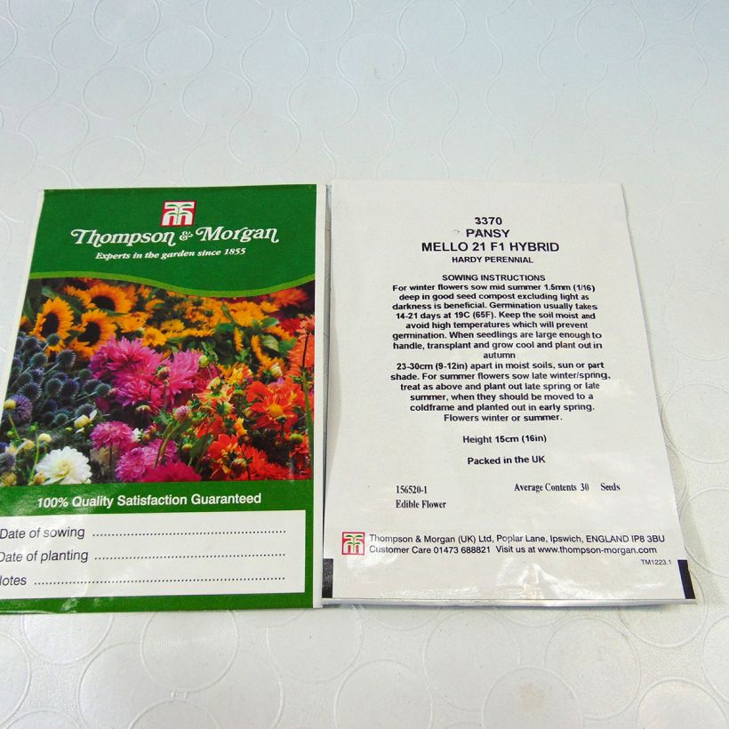 Example of Graines de Pensée Mello 21 F1 - Viola x wittrockiana le sachet de 30 graines environ as you get