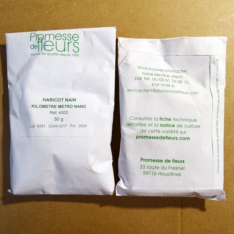 Example of Haricot Kilomètre (Kouseband) nain - Metro nano le sachet de 300 graines environ (minimum 50g) as you get