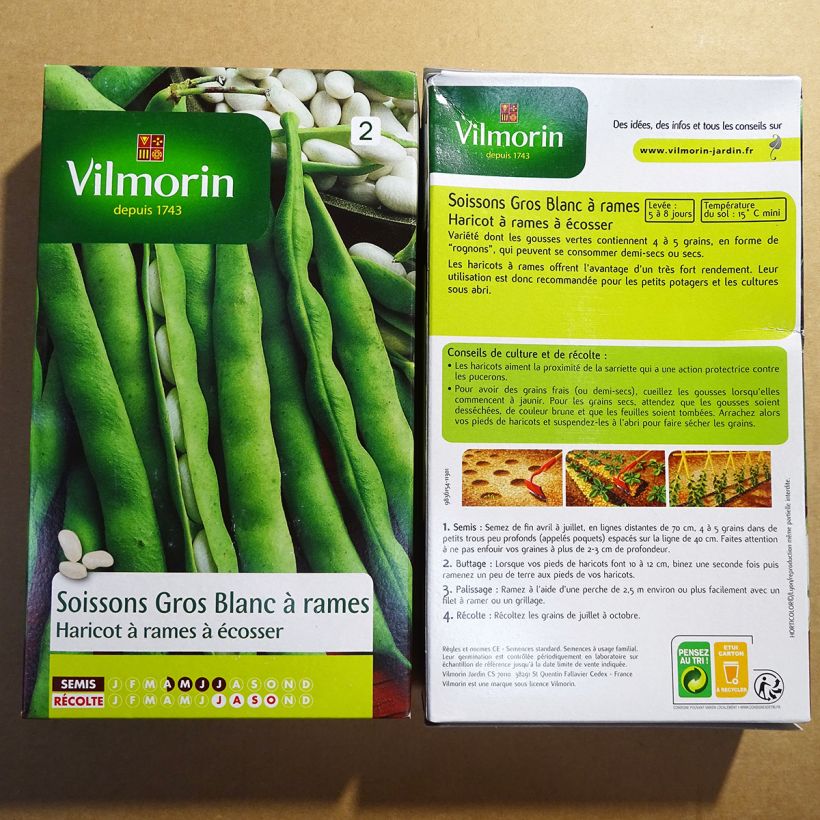 Example of Haricot à rames à écosser Soissons gros blanc - Vilmorin le sachet de 400 graines environ (200g) as you get