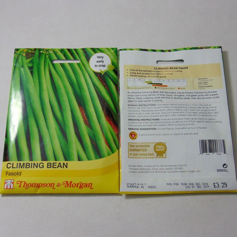 Example of Haricot à rames à filet Fasold le sachet de 40 graines environ as you get