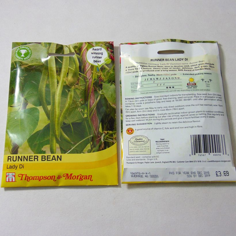 Example of Haricot d'Espagne Lady Di - Haricot-fleur le sachet de 40 graines environ (50g) as you get