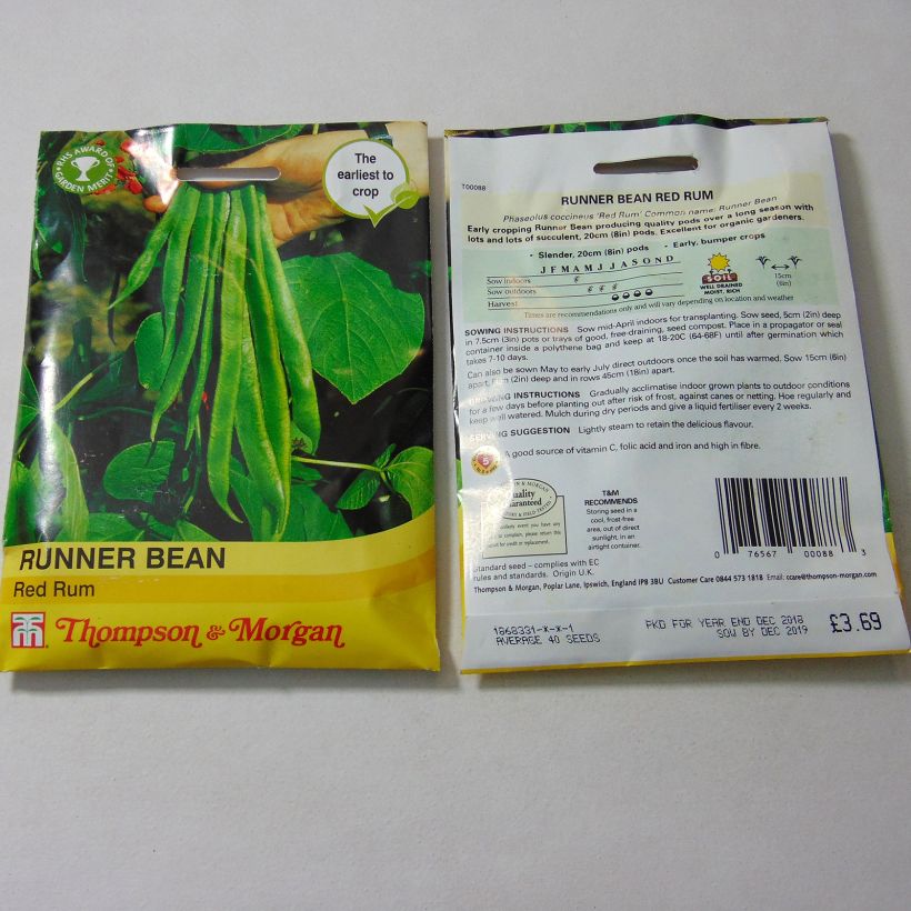 Example of Haricot d'Espagne Red Rum - Haricot-fleur le sachet de 40 graines environ as you get