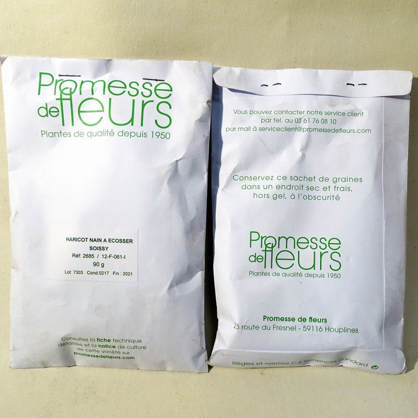 Example of Haricot nain à écosser Soissy le sachet de 250 graines environ (minimum 90g) as you get