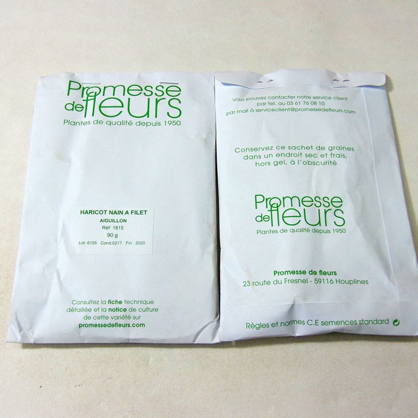 Example of Haricot nain à filet Aiguillon le sachet de +/- 220 graines environ (minimum 90g) as you get