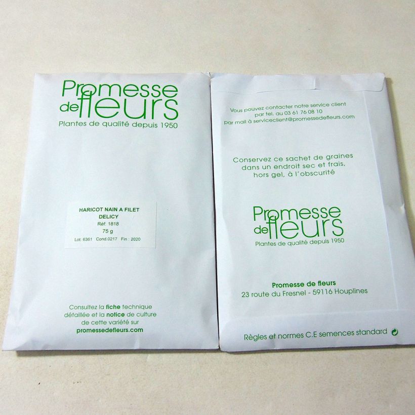 Example of Haricot nain à filet Delicy le sachet de 150 graines environ (75g) as you get