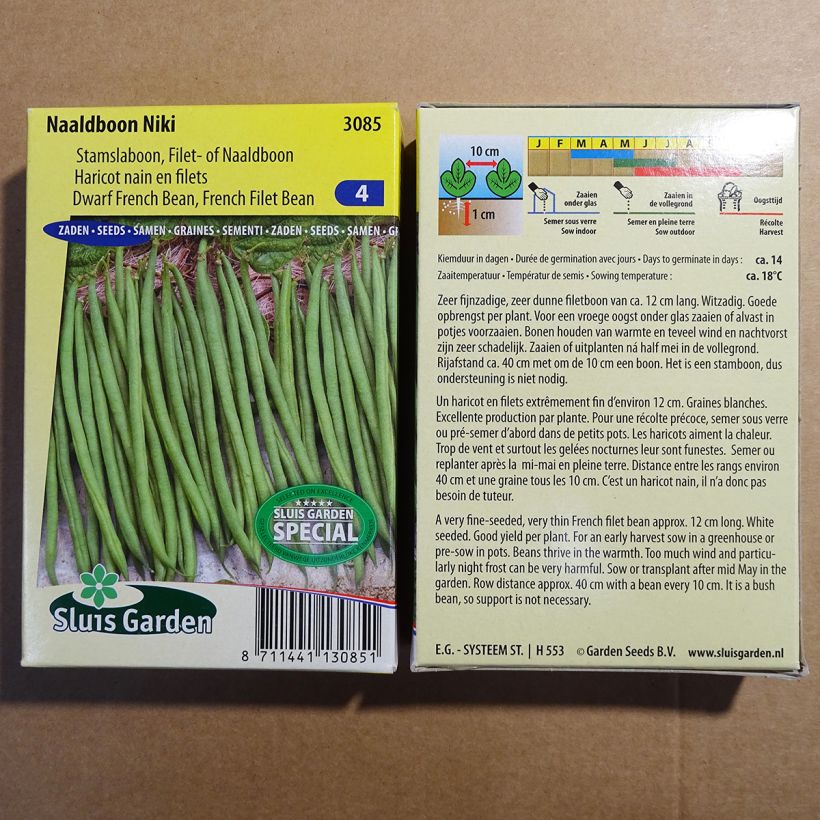 Example of Haricot nain à filet Niki le sachet de 150 graines environ (75g) as you get