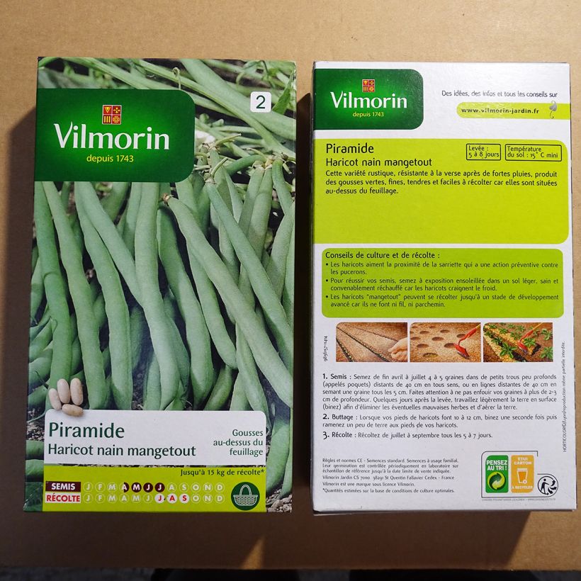 Example of Haricot nain mangetout Piramide - Vilmorin le sachet de 400 graines environ (200g) as you get