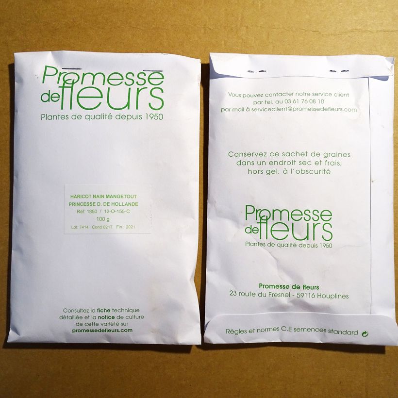 Example of Haricot nain mangetout Princesse double de Hollande le sachet de +/- 350 graines environ (minimum 100g) as you get