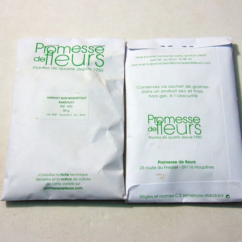 Example of Haricot nain mangetout Sansoucy le sachet de 250 graines environ (minimum 90g) as you get