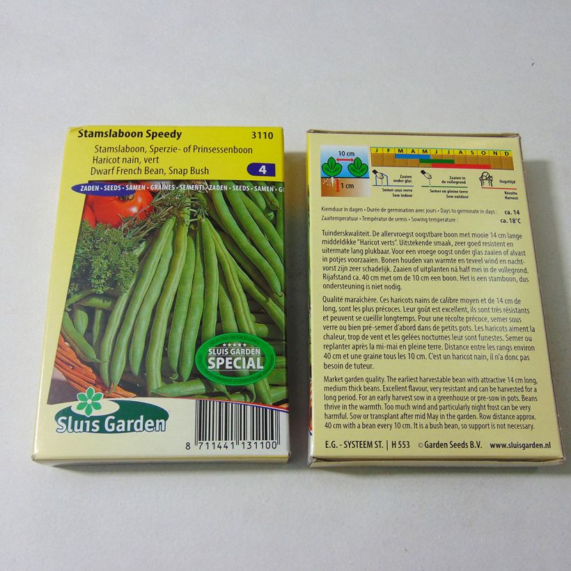 Example of Haricot nain mangetout Speedy - Phaseolus vulgaris le sachet de 120 graines environ (60g) as you get