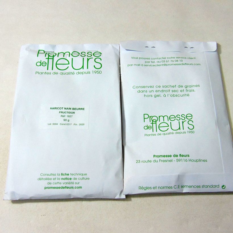 Example of Haricot nain mangetout beurre Fructidor le sachet de +/- 150 graines environ (minimum 90g) as you get