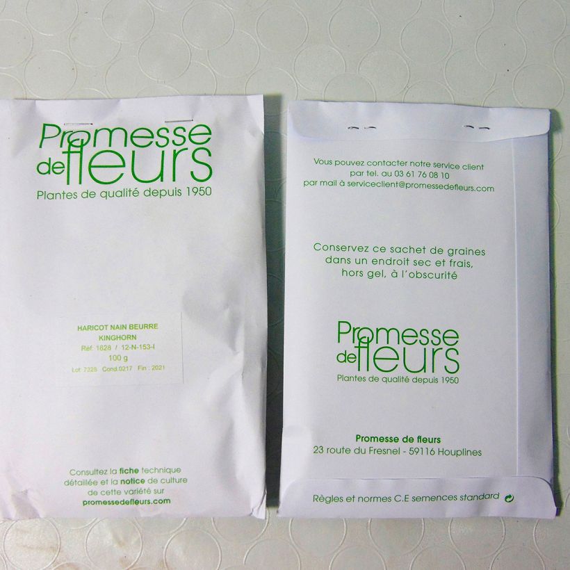 Example of Haricot nain mangetout beurre Roi des Beurres ou Kinghorn le sachet de 300 graines environ (minimum 100g) as you get