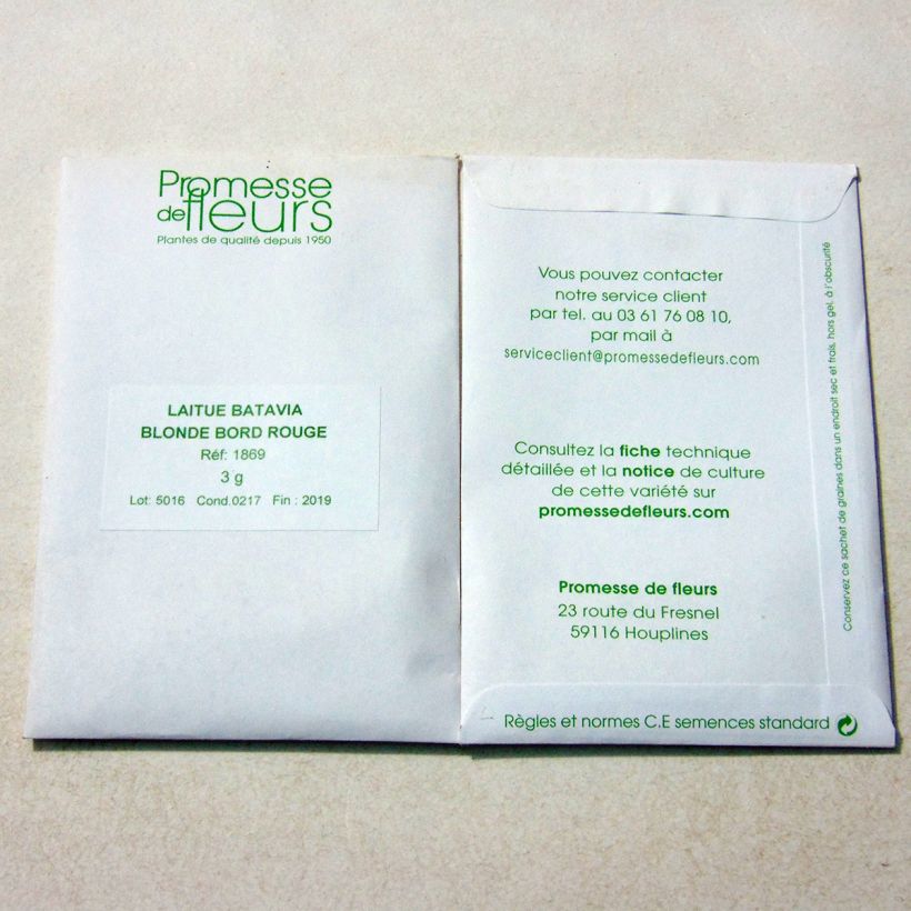 Example of Laitue Batavia Blonde à bord rouge le sachet de 2500 graines environ (minimum 3g) as you get