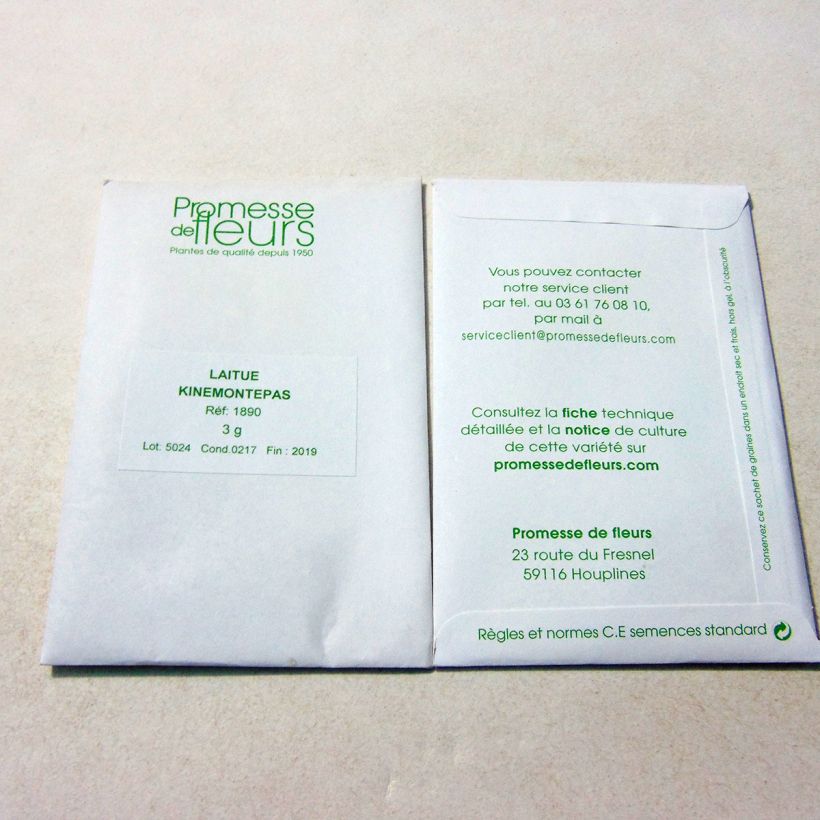 Example of Laitue Batavia Kinemontepas le sachet de +/- 2500 graines environ (minimum 3g) as you get