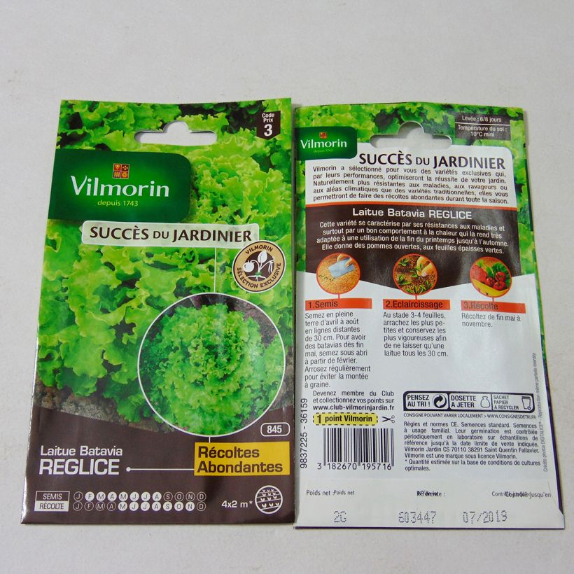 Example of Laitue Batavia Reglice F1 (Création Vilmorin) - Vilmorin le sachet de 1600 graines environ (2g) as you get