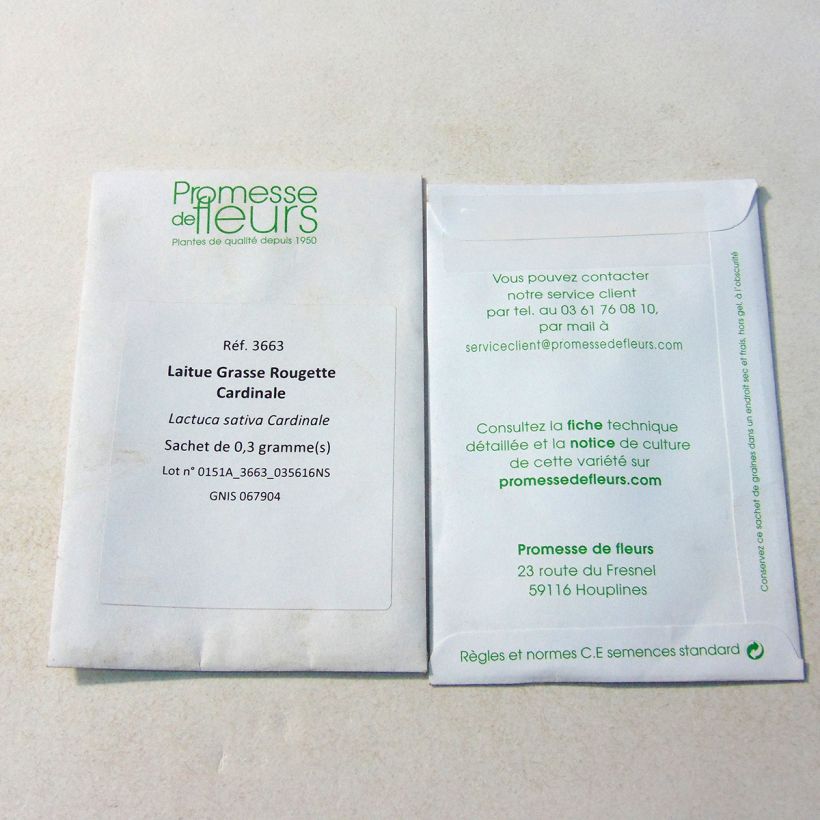 Example of Laitue Grasse Rougette Cardinale - Lactuca sativa le sachet de 40 graines environ as you get