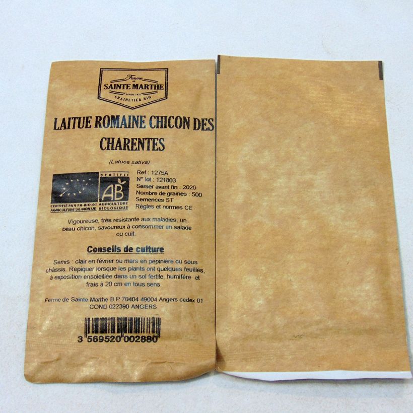 Example of Laitue Romaine Chicon des Charentes Bio - Ferme de Sainte Marthe le sachet de 500 graines environ as you get