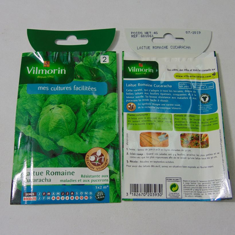 Example of Laitue Romaine Cucaracha (Création Vilmorin) - Vilmorin le sachet de 3200 graines environ (4g) as you get