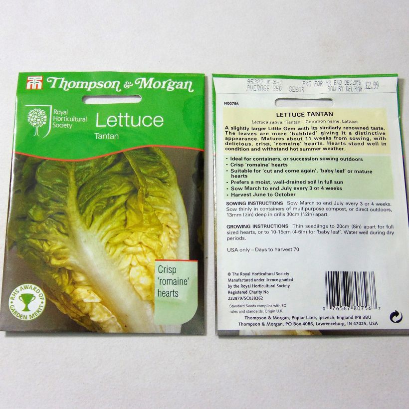 Example of Laitue Romaine Tantan le sachet de 250 graines environ as you get