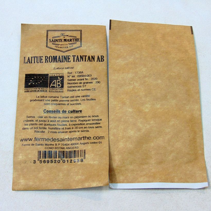 Example of Laitue Romaine Tantan Bio - Ferme de Sainte Marthe le sachet de 200 graines environ as you get