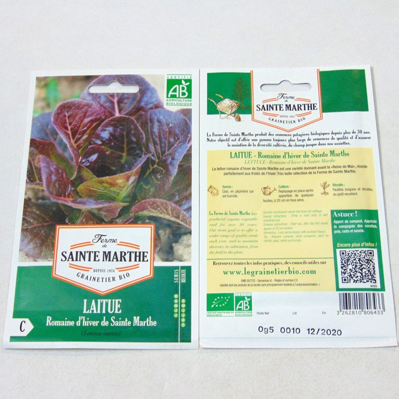 Example of Laitue Romaine d'Hiver de Sainte-Marthe Bio - Ferme de Sainte Marthe le sachet de 350 graines environ as you get