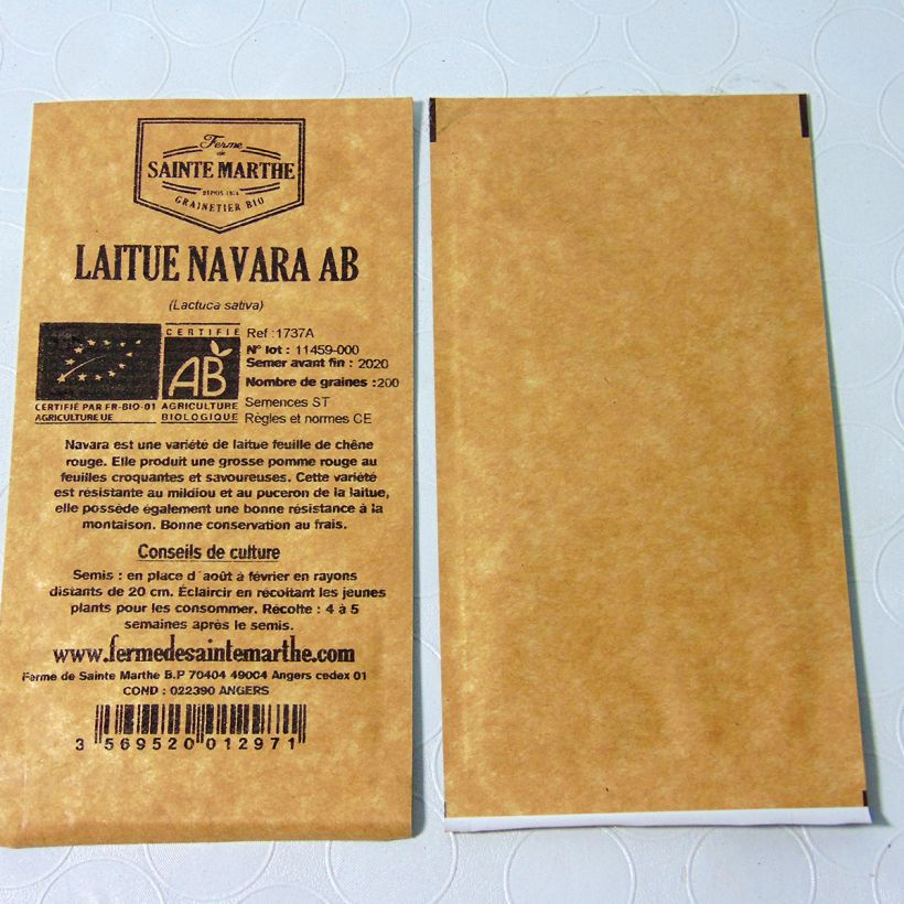 Example of Laitue à couper Navara Bio - Ferme de Sainte Marthe le sachet de 200 graines environ as you get