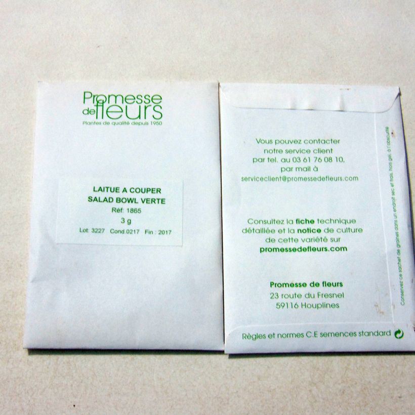 Example of Laitue à couper Salad Bowl Verte - Lactuca sativa le sachet de +/- 2500 graines environ (minimum 3g) as you get