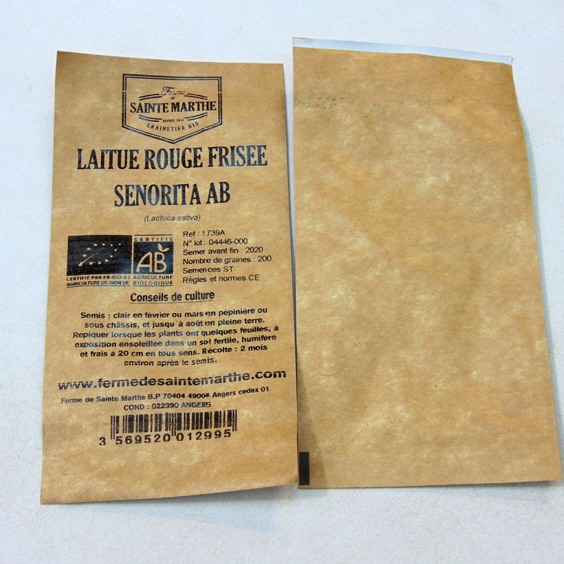 Example of Laitue à couper Senorita Bio - Ferme de Sainte Marthe le sachet de 200 graines environ as you get