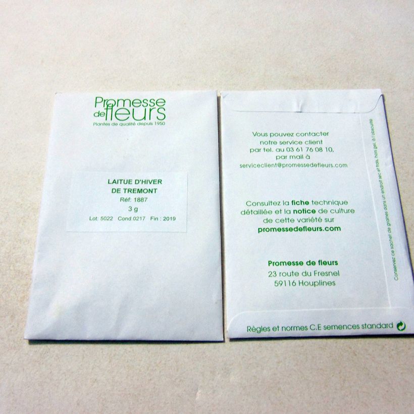 Example of Laitue d'Hiver Trémont Passion Blonde le sachet de 2500 graines environ (minimum 3g) as you get