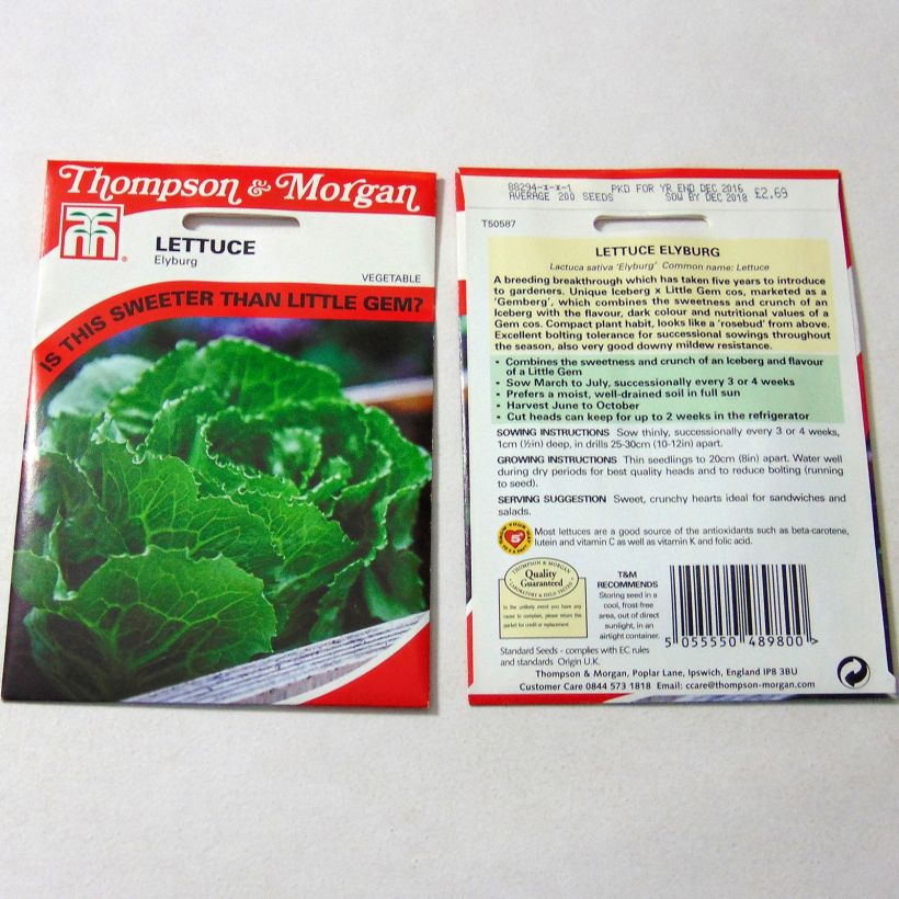 Example of Laitue hybride Elyburg le sachet de 200 graines environ as you get