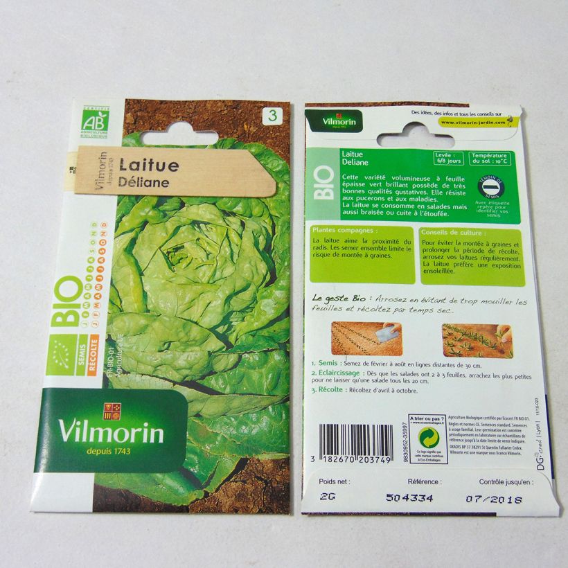 Example of Laitue pommée Deliane Bio - Vilmorin le sachet de 1600 graines environ (2g) as you get