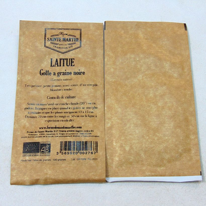 Example of Laitue pommée Gotte à Graine Noire Bio - Ferme de Sainte Marthe le sachet de 500 graines environ as you get