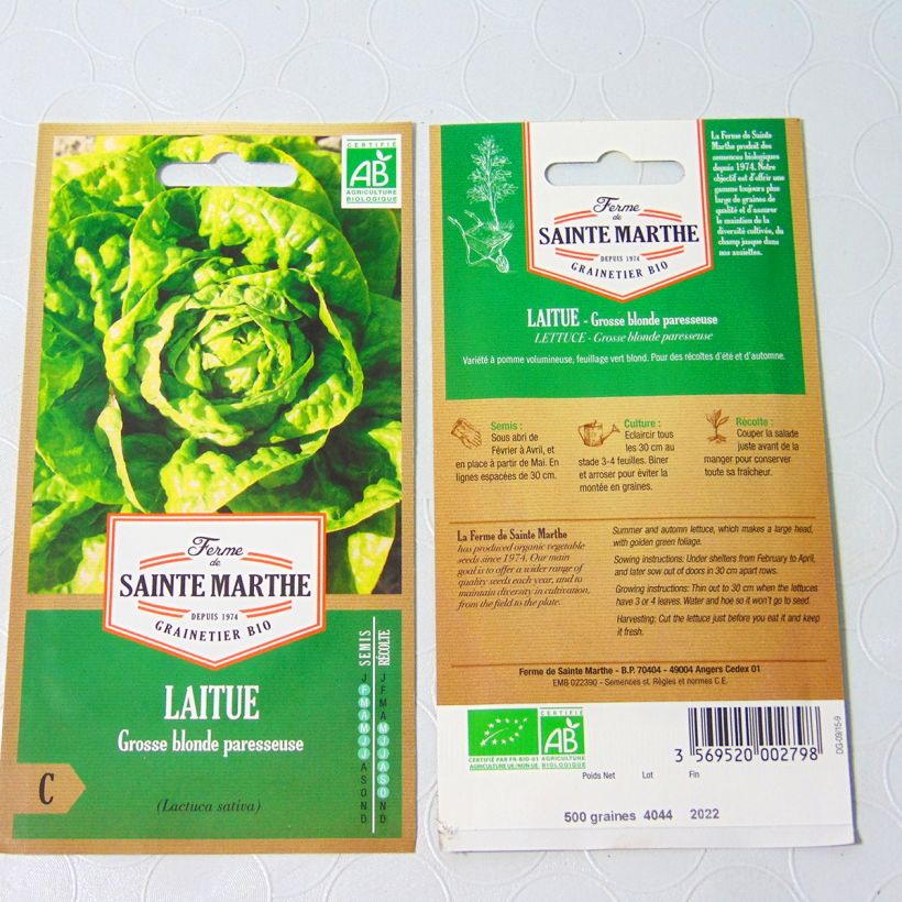 Example of Laitue pommée Grosse Blonde Paresseuse Bio - Ferme de Sainte Marthe le sachet de 500 graines environ as you get