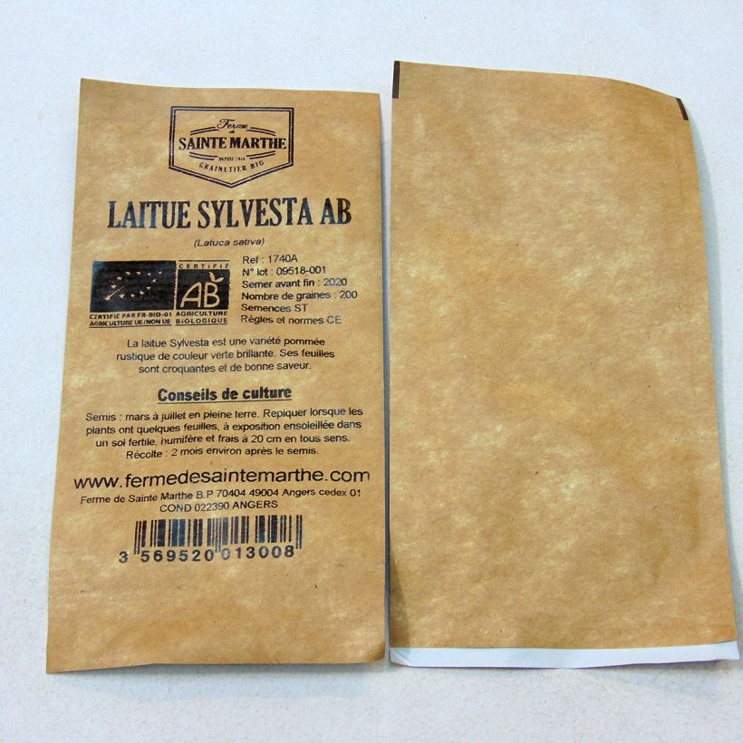 Example of Laitue pommée Sylvesta Bio - Ferme de Sainte Marthe le sachet de 200 graines environ as you get