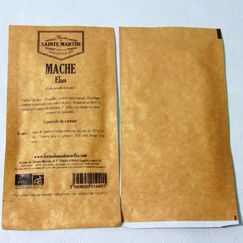 Example of Mâche Elan Bio - Ferme de Sainte Marthe le sachet de 500 graines environ as you get