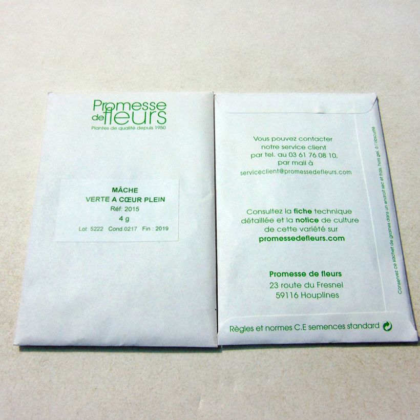 Example of Mâche Verte à Coeur Plein le sachet de +/- 3000 graines environ (minimum 4g) as you get