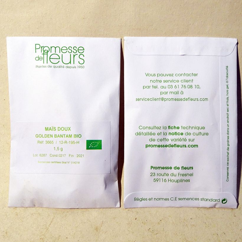 Example of Maïs doux Golden Bantam Bio le sachet de +/- 20 ? 30 graines environ (minimum 5g) as you get