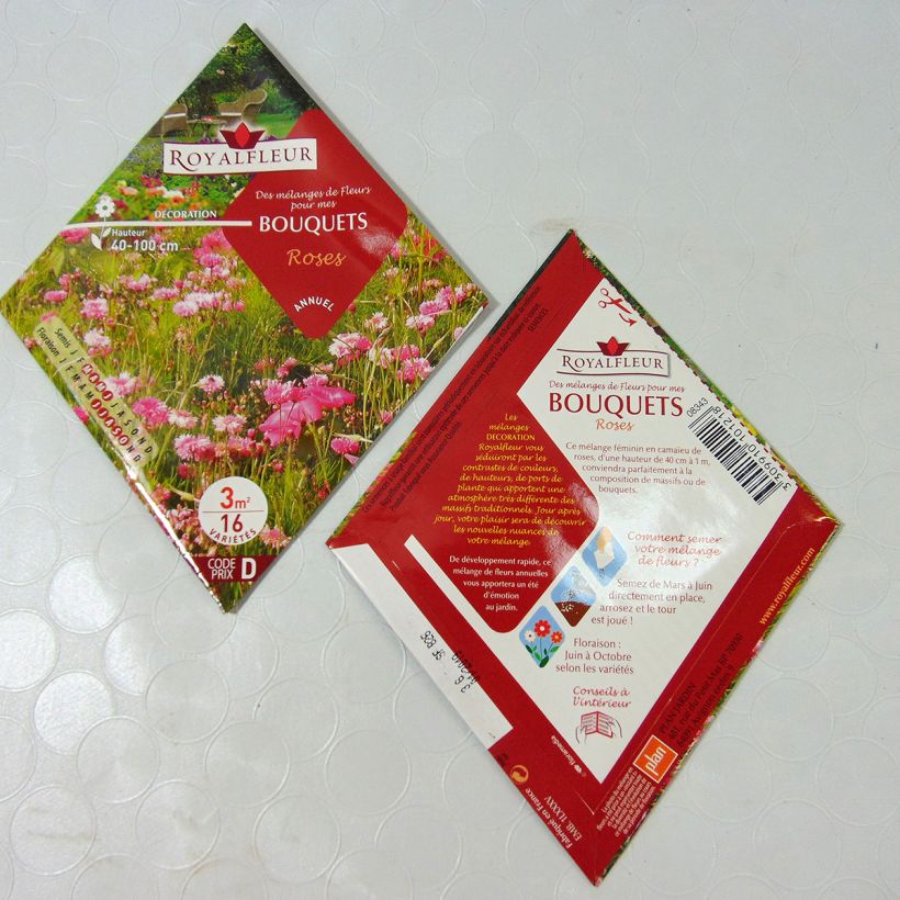 Example of Mélange de fleurs pour bouquets roses à semer - Sachet 3 m2 Boite pour 3 m² as you get