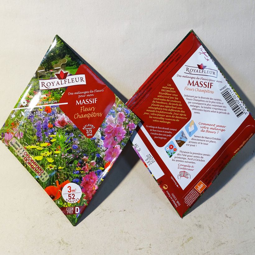 Exemple de spécimen de Mélange pour massif Fleurs Champêtres - Sachet 3 m2 Boite pour 3 m² tel que livré