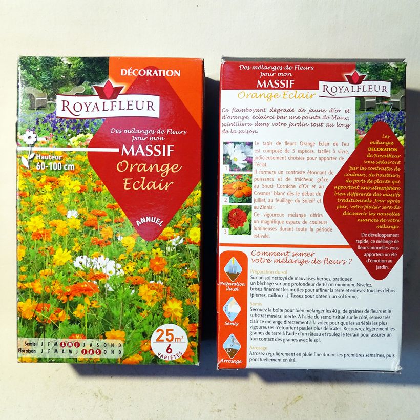 Exemple de spécimen de Mélange pour massif orange éclair - Boite 25 m2 Boite pour 25 m² tel que livré