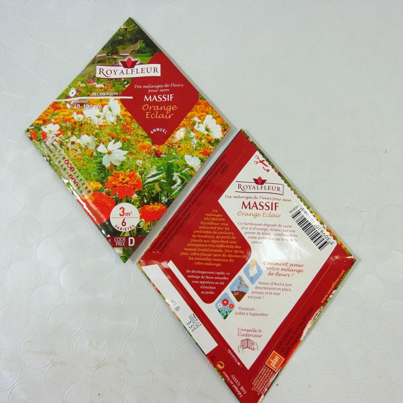 Exemple de spécimen de Mélange pour massif orange éclair - Sachet 3,50 m2 Boite pour 3,50 m² tel que livré