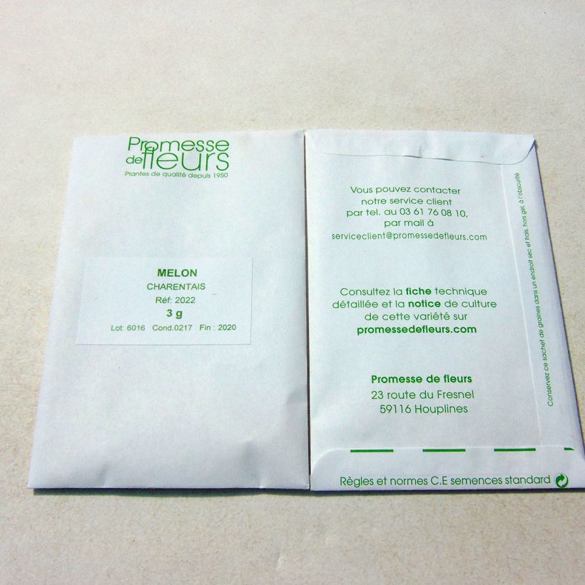 Example of Melon Charentais - Cucumis melo le sachet de +/- 90 graines environ (minimum 3g) as you get