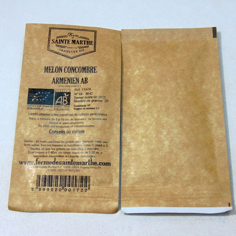 Example of Melon Concombre Arménien Bio - Ferme de Sainte Marthe le sachet de 20 graines environ as you get