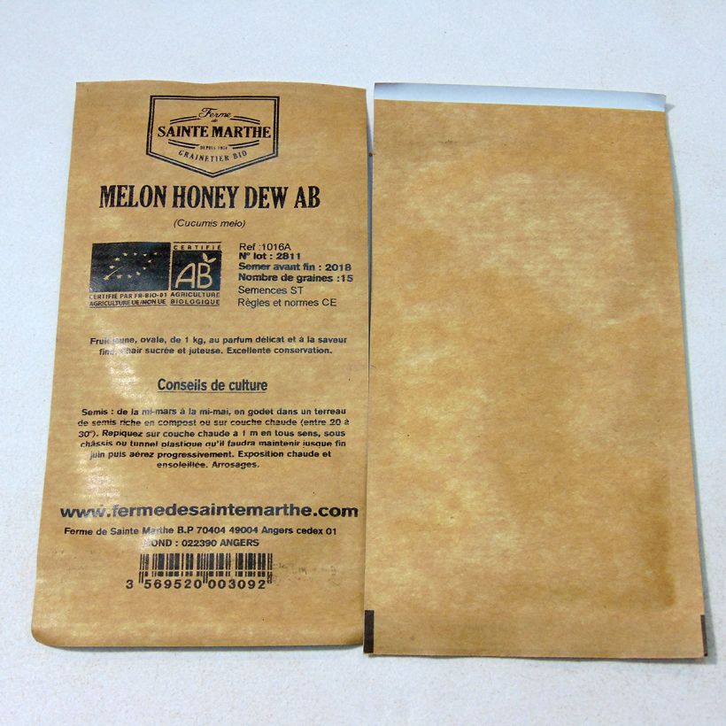 Example of Melon Honey Dew Bio - Ferme de Sainte Marthe le sachet de 15 graines environ as you get