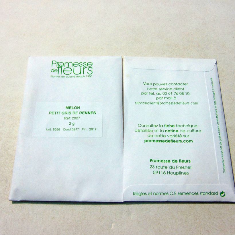 Example of Melon Petit gris de Rennes le sachet de +/- 60 graines environ (minimum 2g) as you get
