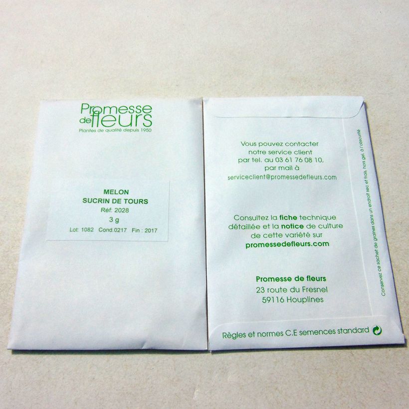 Example of Melon sucrin de Tours le sachet de +/- 75 graines environ (minimum 3g) as you get
